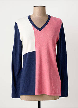 Pull tissage chiné manches longues bleu MARBLE femme