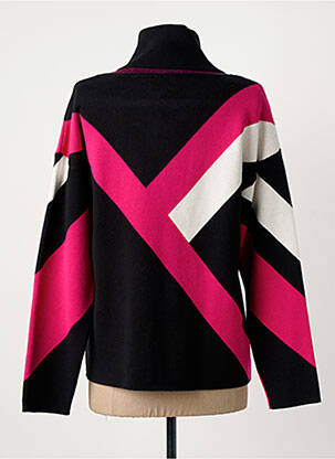 Pull col roulé maille souple et aérée manches longues noir MARBLE femme