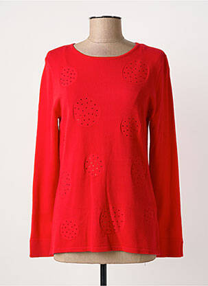 Pull coupe cintrée manches longues rouge MARBLE femme