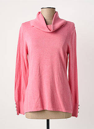Pull col roulé tissage chiné manches longues rose MARBLE femme