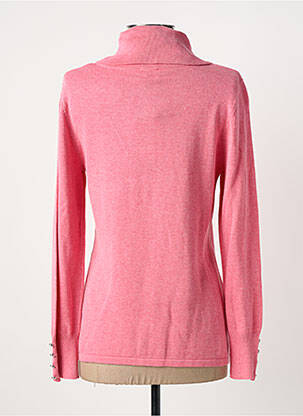 Pull col roulé tissage chiné manches longues rose MARBLE femme