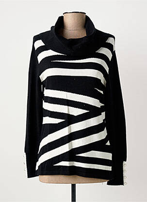 Pull col roulé coupe cintrée manches longues noir MARBLE femme