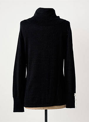 Pull col roulé coupe cintrée manches longues noir MARBLE femme