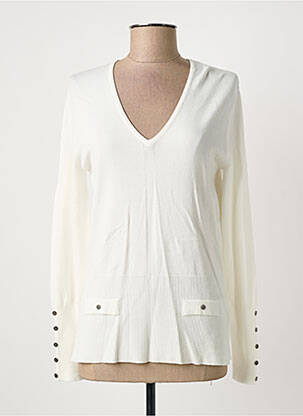 Pull coupe cintrée manches longues beige MARBLE femme