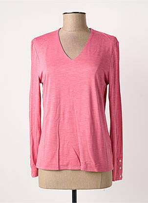 Pull coupe cintrée manches longues rose MARBLE femme
