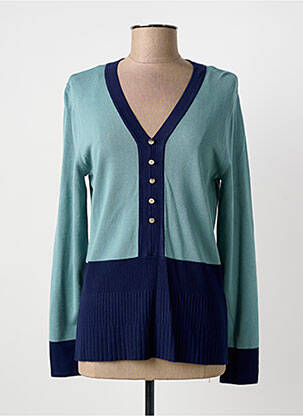 Pull coupe cintrée manches longues bleu MARBLE femme