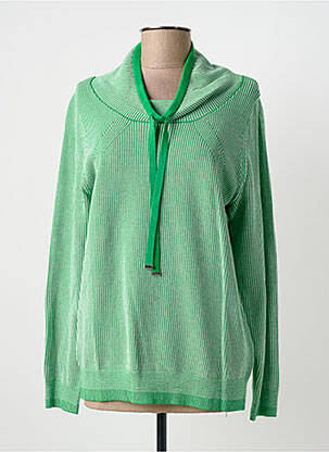 Pull tissage chiné manches longues vert MARBLE femme