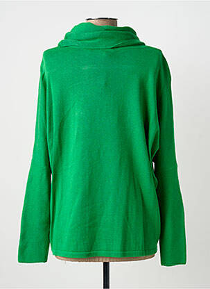Pull col roulé maille souple et aérée manches longues vert MARBLE femme