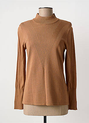 Pull coupe cintrée manches longues marron MARBLE femme