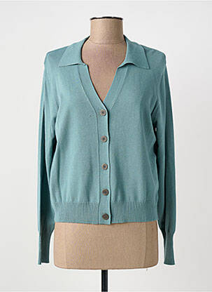 Gilet manches longues stretch vert MARBLE femme