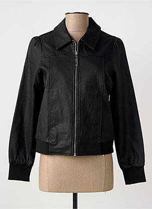 Veste simili cuir poches noir MARBLE femme