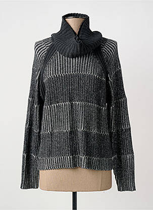 Pull tissage chiné manches longues gris MARBLE femme