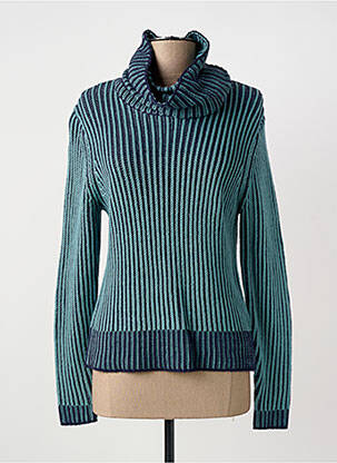 Pull stretch manches longues bleu MARBLE femme
