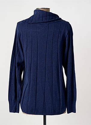 Pull col roulé tissage chiné manches longues bleu MARBLE femme