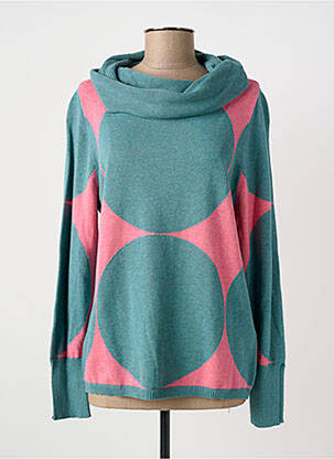 Pull col roulé tissage chiné manches longues bleu MARBLE femme