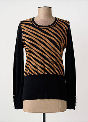 Pull stretch manches longues noir MARBLE femme