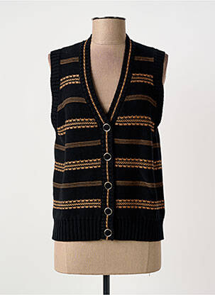 Gilet sans manche coupe cintrée noir MARBLE femme