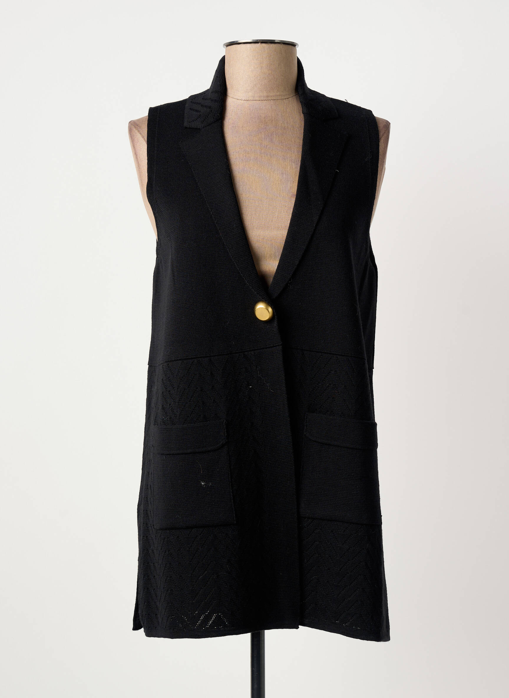 Gilet sans manche coupe cintrée noir BARILOCHE femme