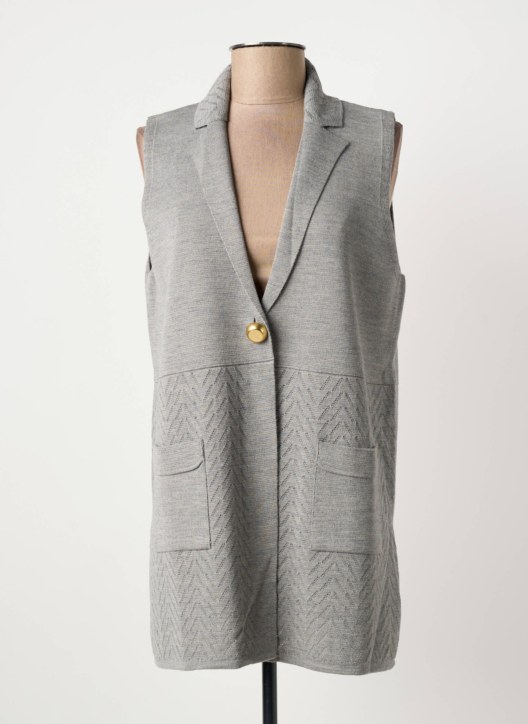 Gilet sans manche poches gris BARILOCHE femme