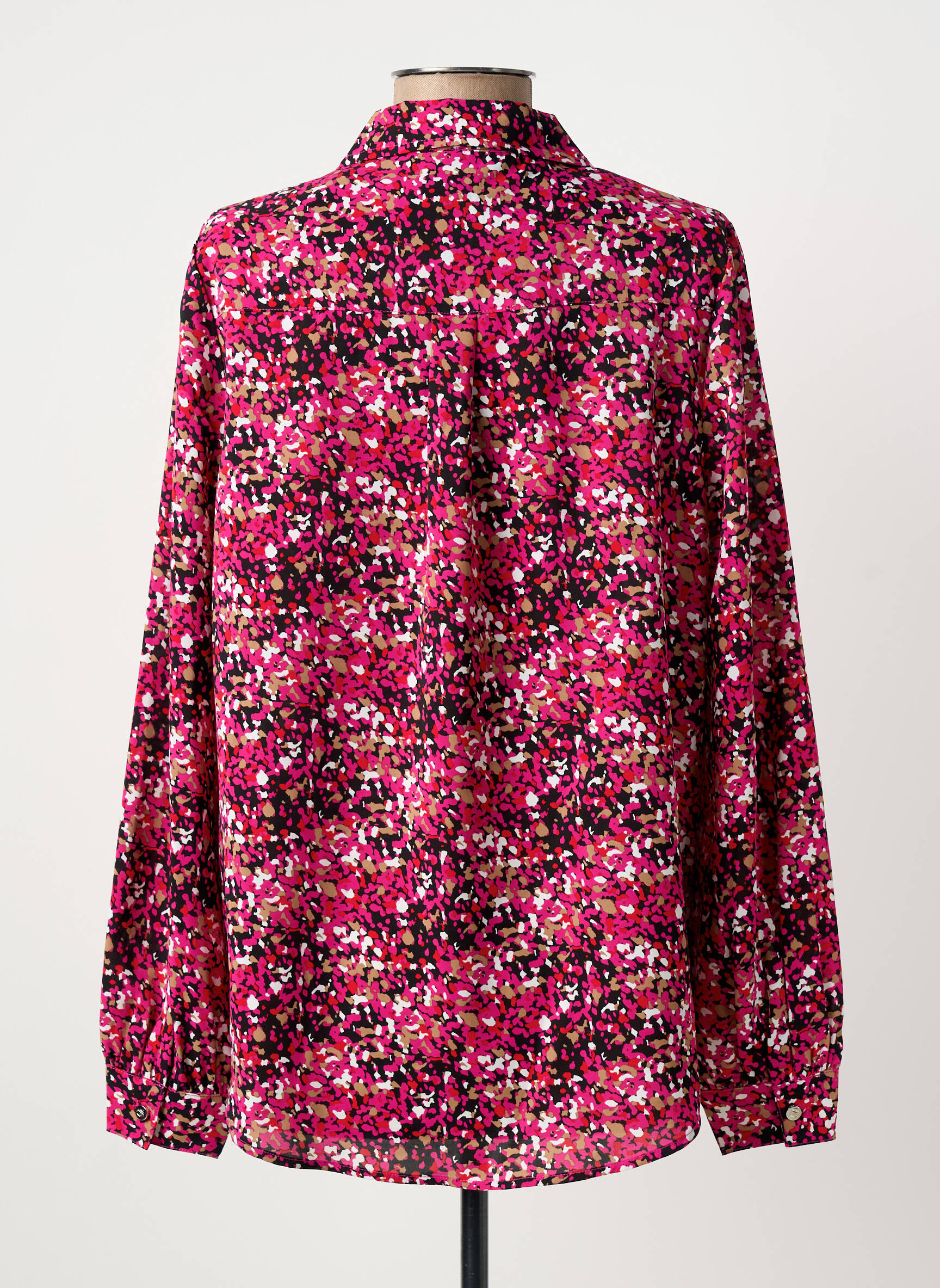 Blouse poignets boutonnés avec fente manches longues rose MARBLE femme