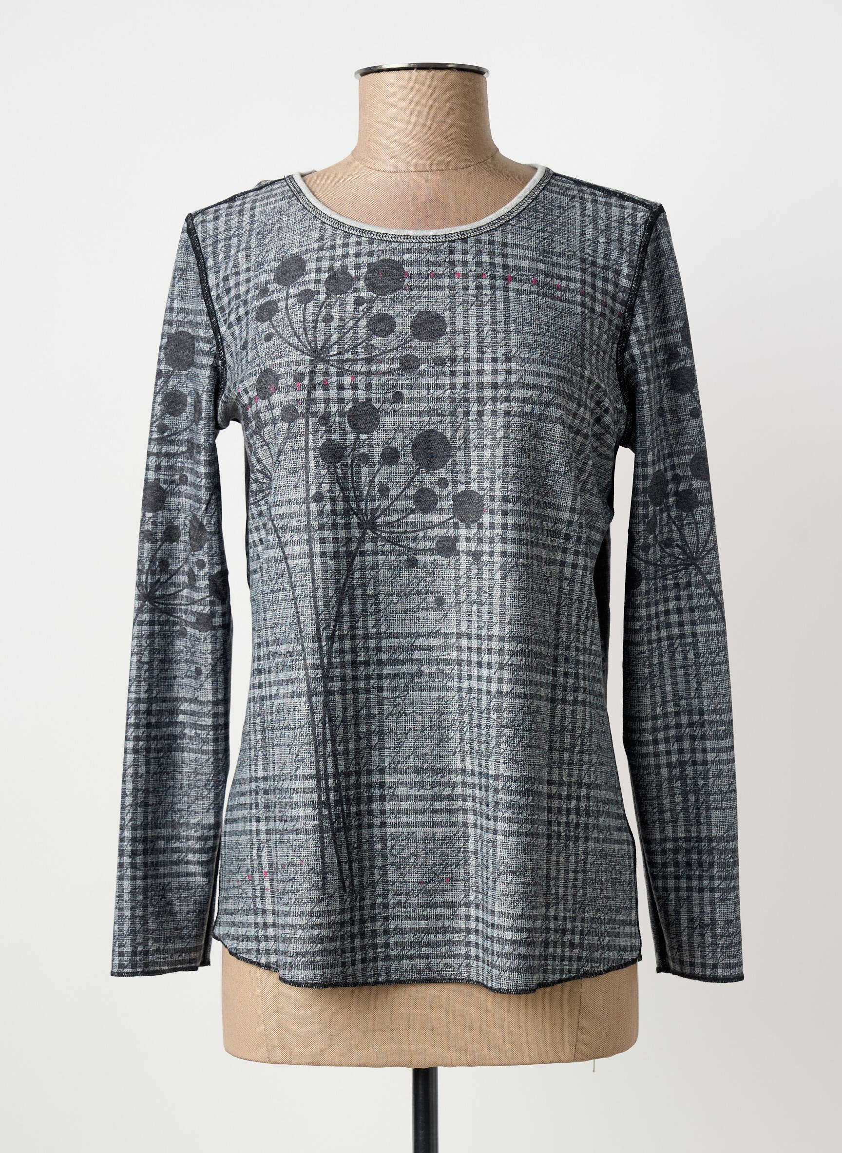 Top stretch manches longues gris CAPUCCINO femme
