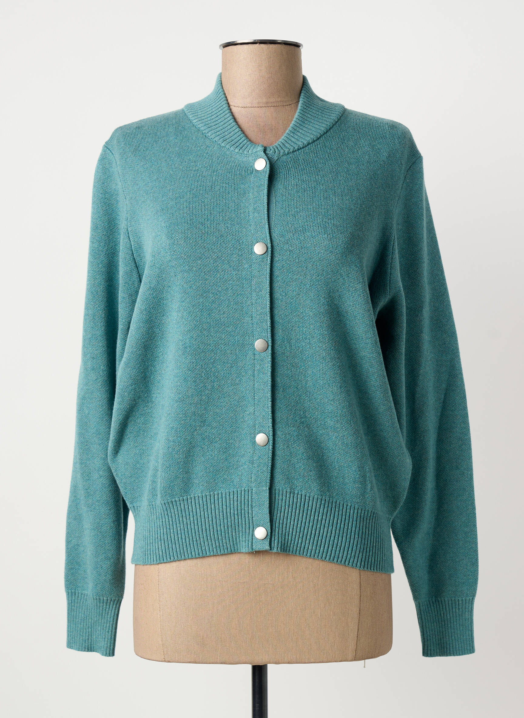 Gilet manches longues stretch bleu MARBLE femme
