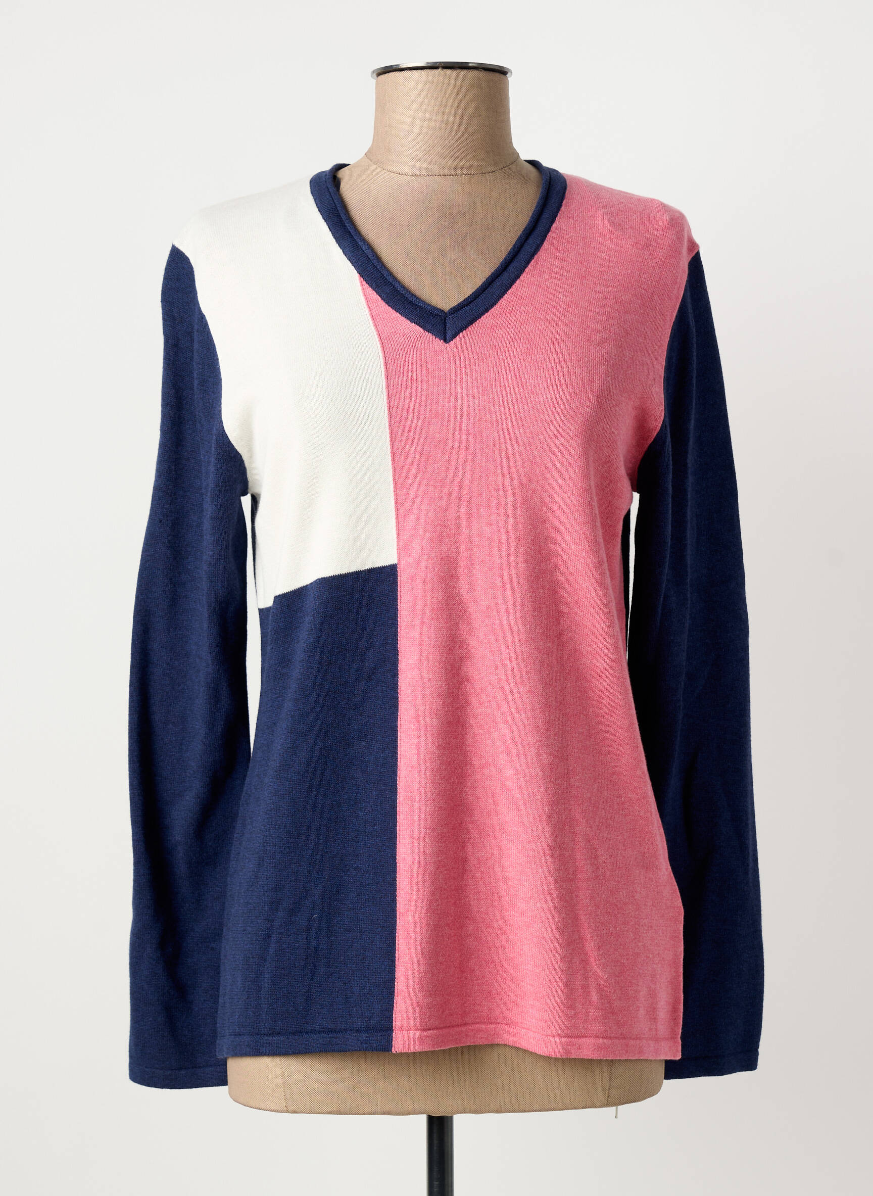 Pull tissage chiné manches longues bleu MARBLE femme