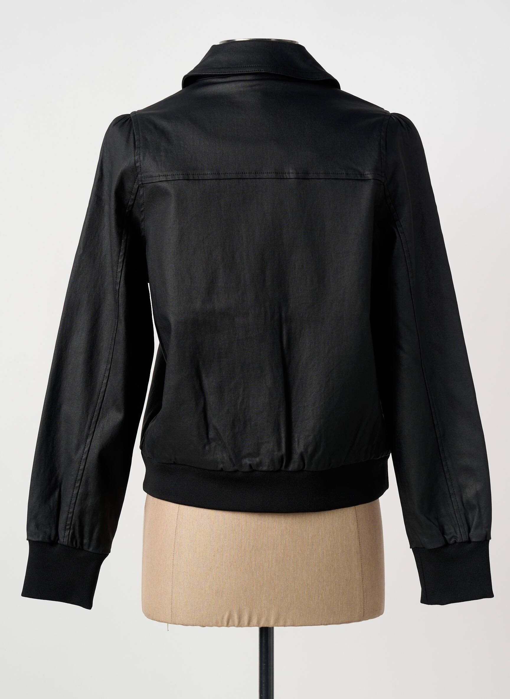 Veste simili cuir poches noir MARBLE femme
