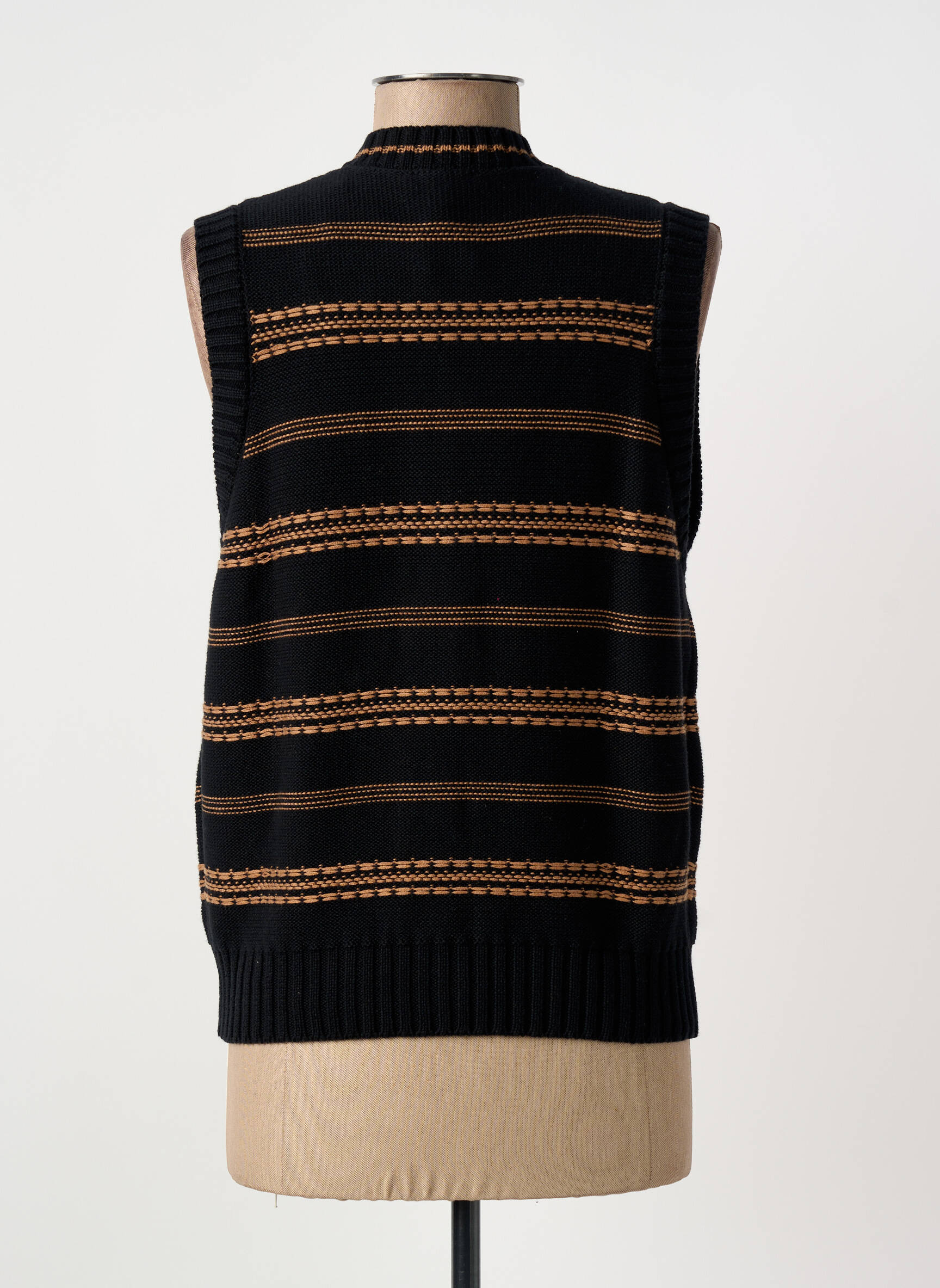 Gilet sans manche coupe cintrée noir MARBLE femme