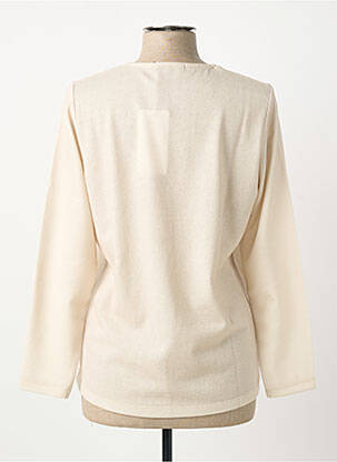 Pull coupe cintrée manches longues beige BAGORAZ femme