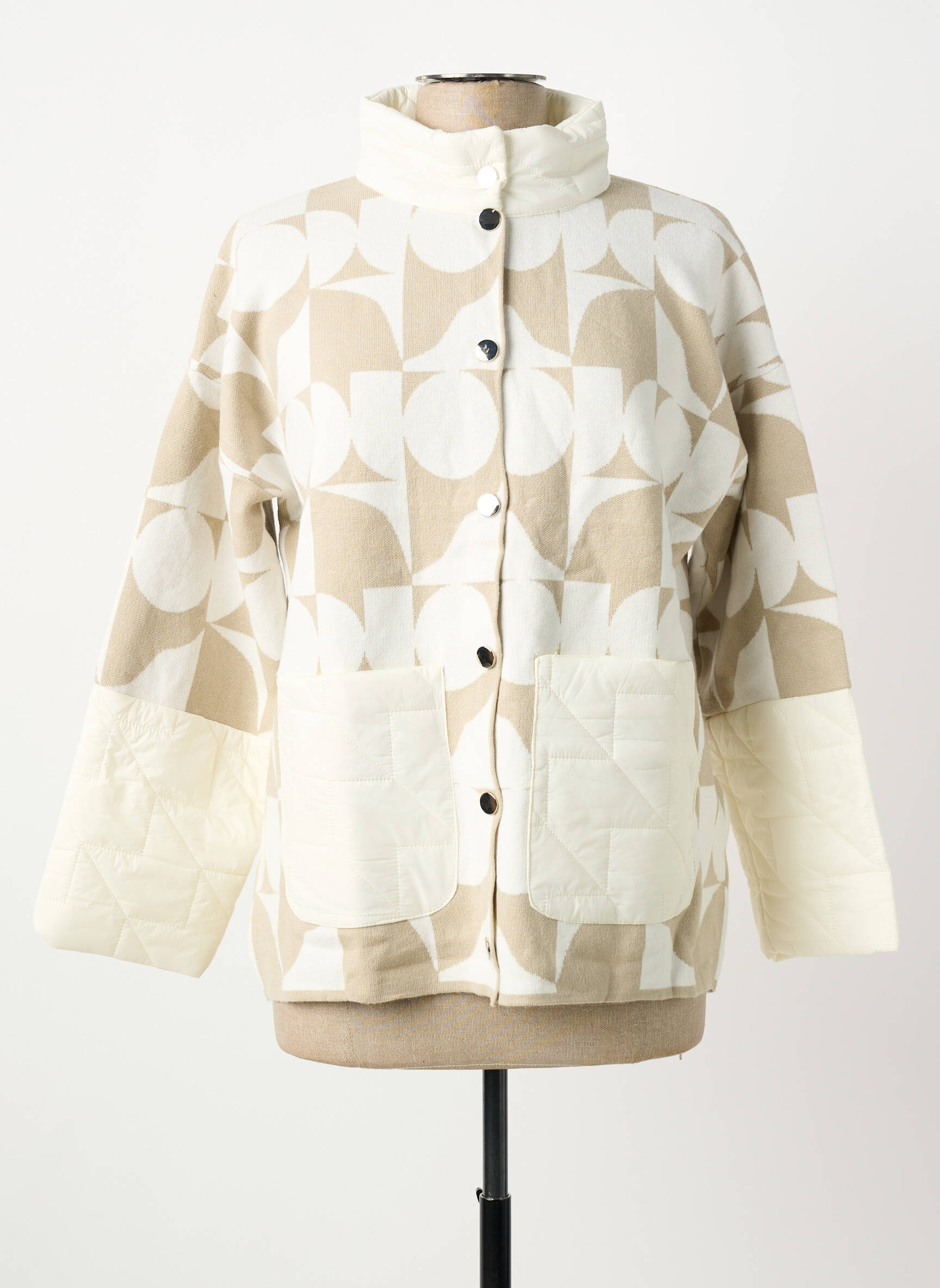 Veste casual coupe droite beige KALISSON femme