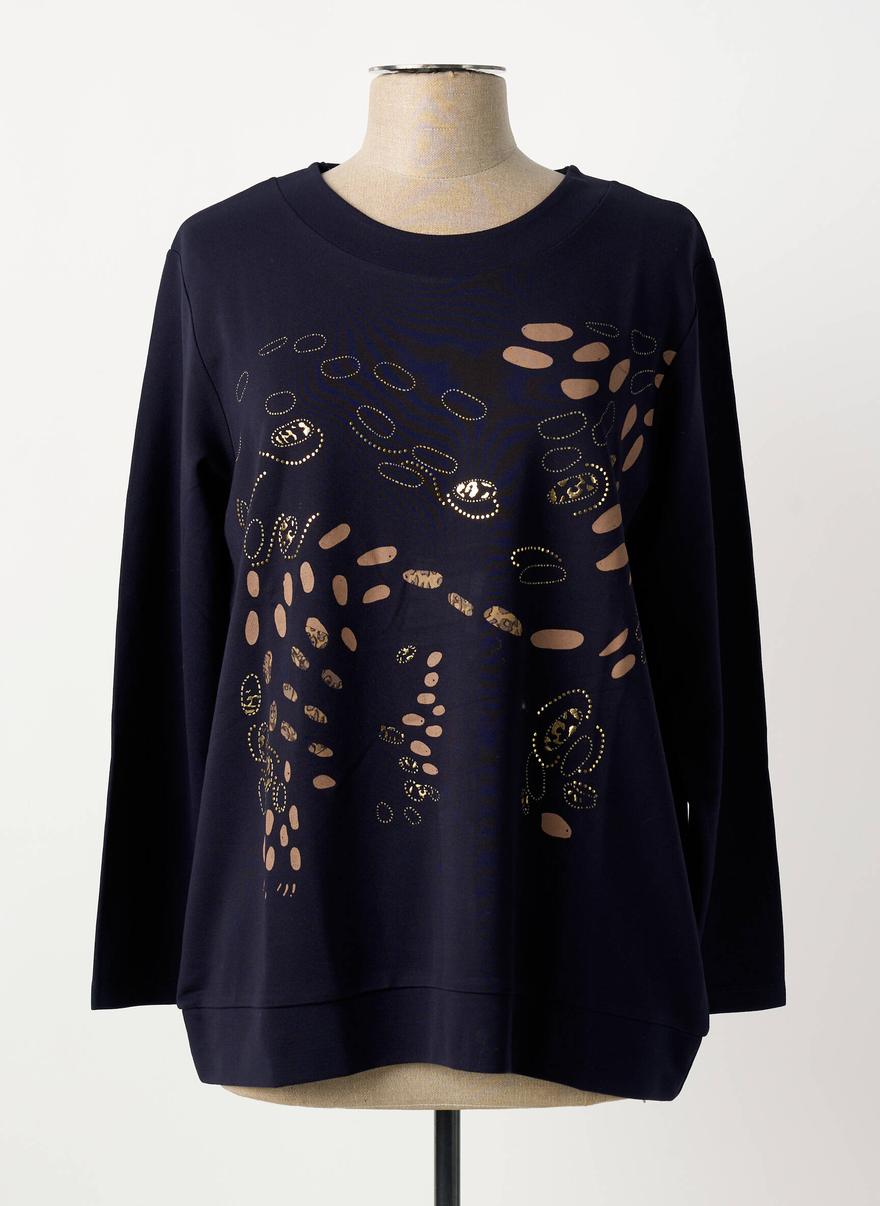 Sweat-shirt stretch manches longues bleu BAGORAZ femme