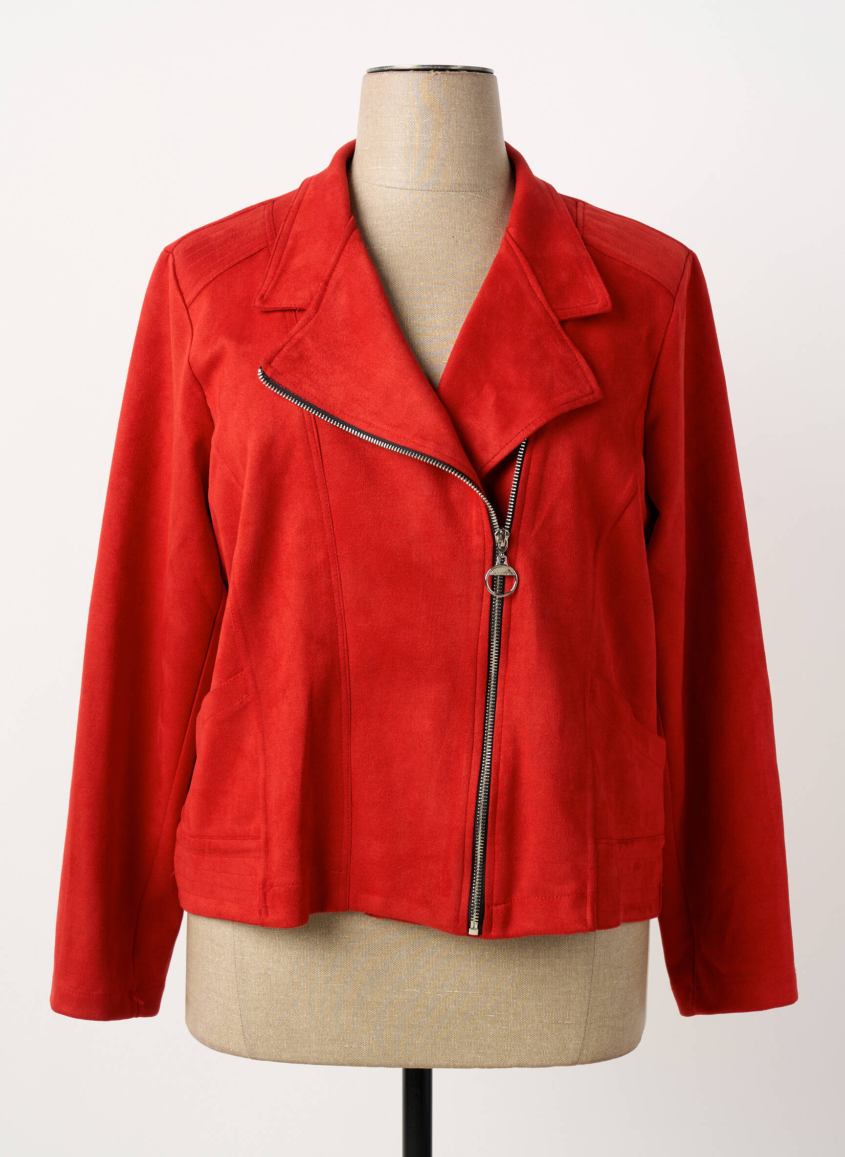 Veste casual tissage suedine orange OLIVER JUNG femme
