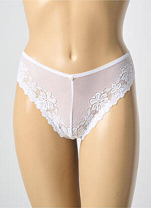 Tanga stretch blanc ALNA LINGERIE femme
