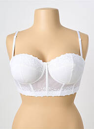 Soutien-gorge effet matière satinée haut soutien-gorge balconnet blanc ALNA LINGERIE femme