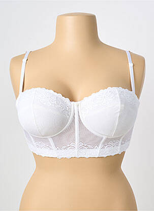 Soutien-gorge effet matière satinée haut soutien-gorge balconnet blanc ALNA LINGERIE femme