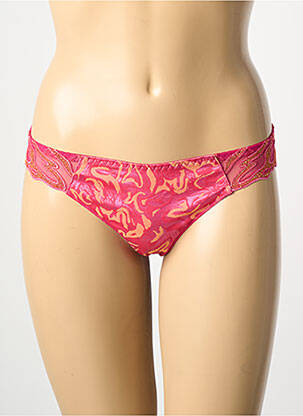 Tanga tissage satiné rose LOUISA BRACQ femme