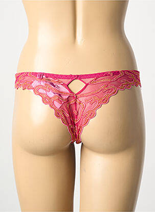 Tanga tissage satiné rose LOUISA BRACQ femme