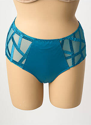 Culotte haute tissage satiné bleu LOUISA BRACQ femme