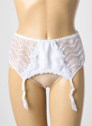 Guêpière/porte-jarretelle broderie blanc LOUISA BRACQ femme
