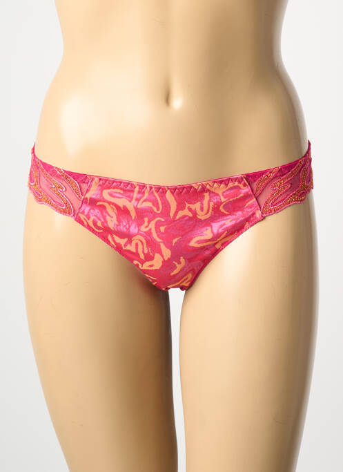 Tanga tissage satiné rose LOUISA BRACQ femme