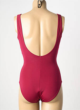 Maillot de bain 1 pièce effet matière satinée haut soutien-gorge balconnet rouge SIMONE PERELE femme
