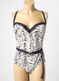 Maillot de bain 1 pièce imprimé fantaisie noir AUBADE femme