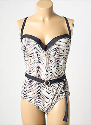 Maillot de bain 1 pièce imprimé fantaisie noir AUBADE femme