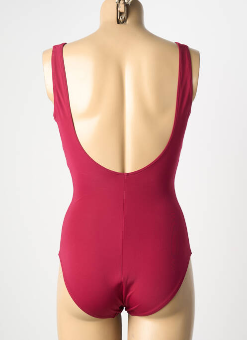 Maillot de bain 1 pièce effet matière satinée haut soutien-gorge balconnet rouge SIMONE PERELE femme