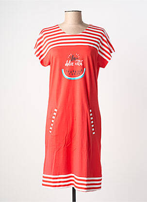 Chemise de nuit imprimé rayures rouge ROSE POMME femme