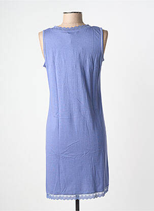 Chemise de nuit col v bleu MASSANA femme