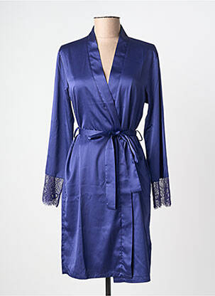Déshabillé manches 3/4 bleu LINGADORE femme
