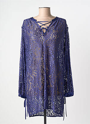 Chemise de nuit col v bleu LINGADORE femme