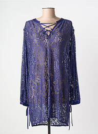 Chemise de nuit manches longues bleu LINGADORE femme